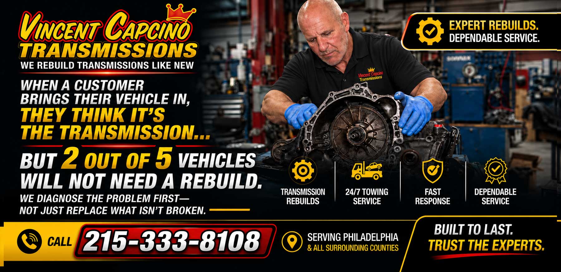 Vincent Capcino Transmissions has been servicing in Northeast Philadelphia for over 25 years